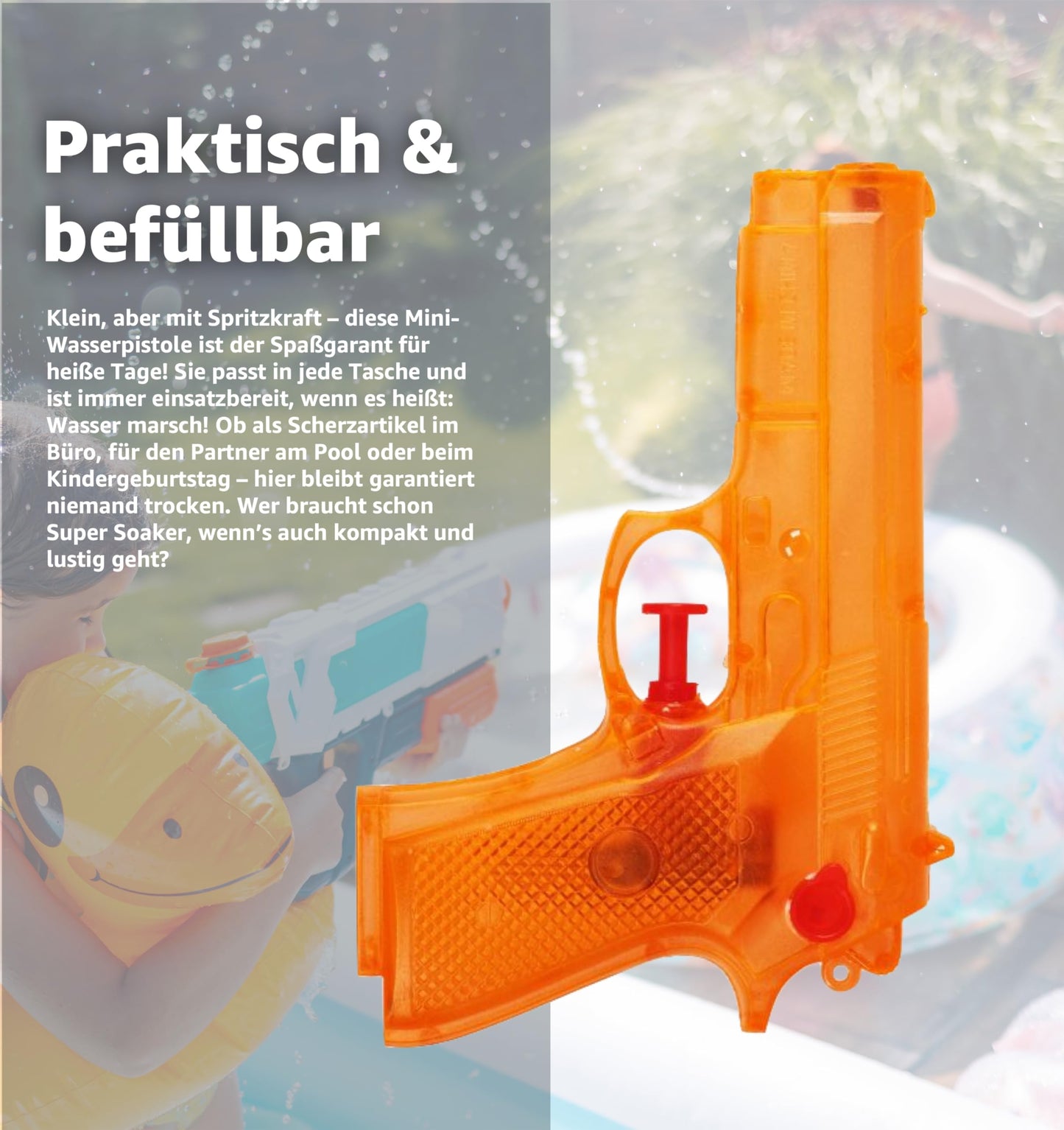 30x Water Gun 15 cm Set - Water Squirt Gun Small Mini Water for Kids as Party Favor, Kids Birthday, Giveaway (30x Pieces - 15 cm)