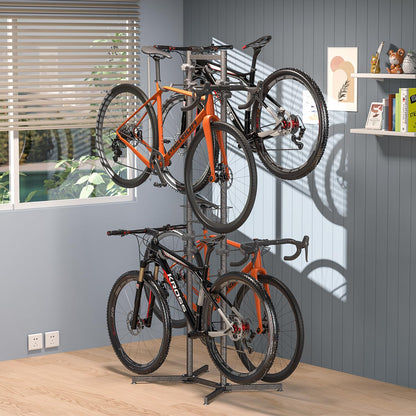CXWXC Bike Stand Floor for 4 Bikes - Holds up to 70kg/160 pounds. Bike stand holder for indoor garage or outdoor storage.