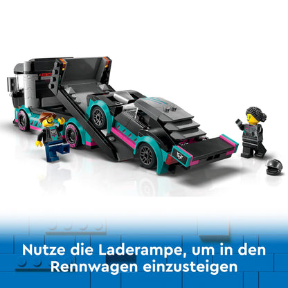 LEGO City car transporter with race car & Technic off-road race buggy