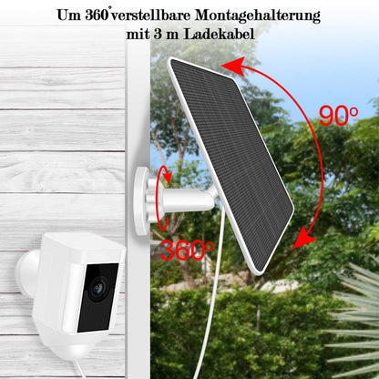 6W solar panels compatible with Spotlight Cam Plus/Pro and Stick Up Cam Battery, 3m charging cable IP65 solar panel with 5V continuous charging.