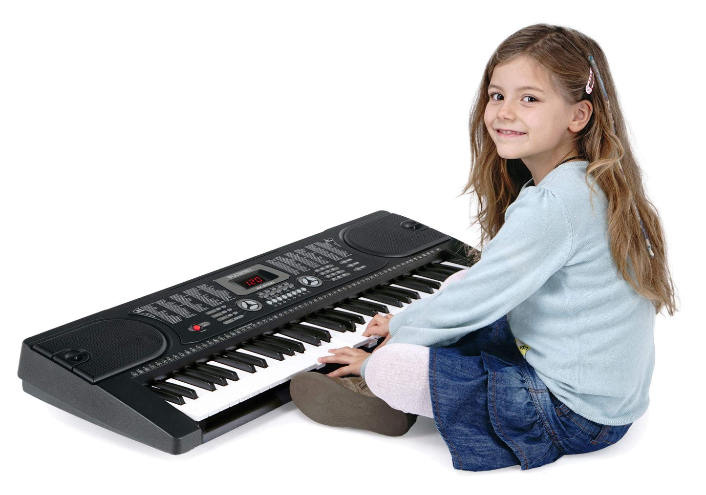 McGrey SK-6100 Keyboard Super Kit - beginner instrument with 61 keys - 255 sounds and accompaniment rhythms - learning functions - includes keyboard stand, stool, microphone, and headphones - black