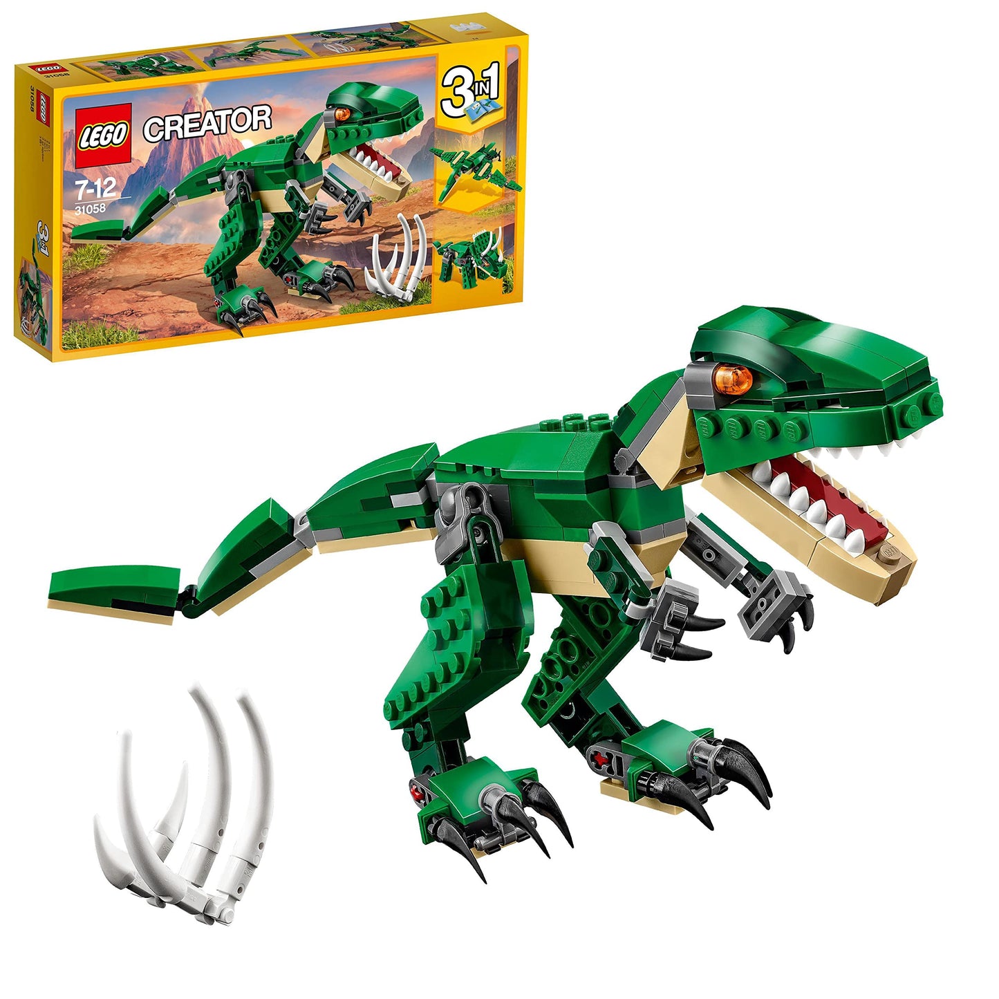 LEGO Creator 3in1 Low Loader with Helicopter & 31058 Creator Dinosaur.