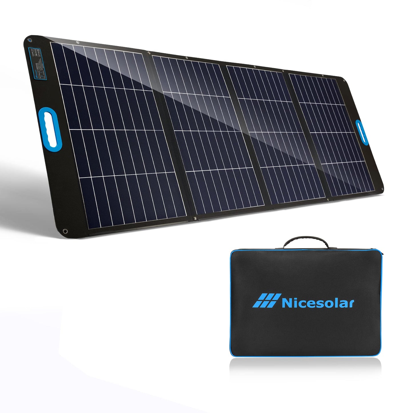 NiceeSolar 200W Foldable Solar Panel IP67 Waterproof Solar Module Foldable Solar Charger with USB-A&C PD 65W for garden balcony, caravan, camping, portable power station, solar generator.