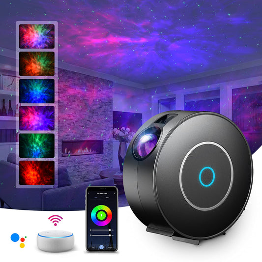 SUPPOU LED Alexa Starry Sky Projector, Smart Night Light 3D Galaxy Star Projector Lamp for Kids Adults with RG Dimming/Voice Control/WiFi Connection/Compatible with Alexa Google Assistant