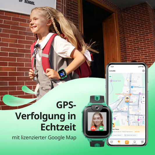 imoo Z1 Smartwatch for Kids Watch Phone, 4G Kids Smartwatch Phone with long-lasting video and phone call, GPS watch with real-time tracking and IPX8 waterproofing (Green)