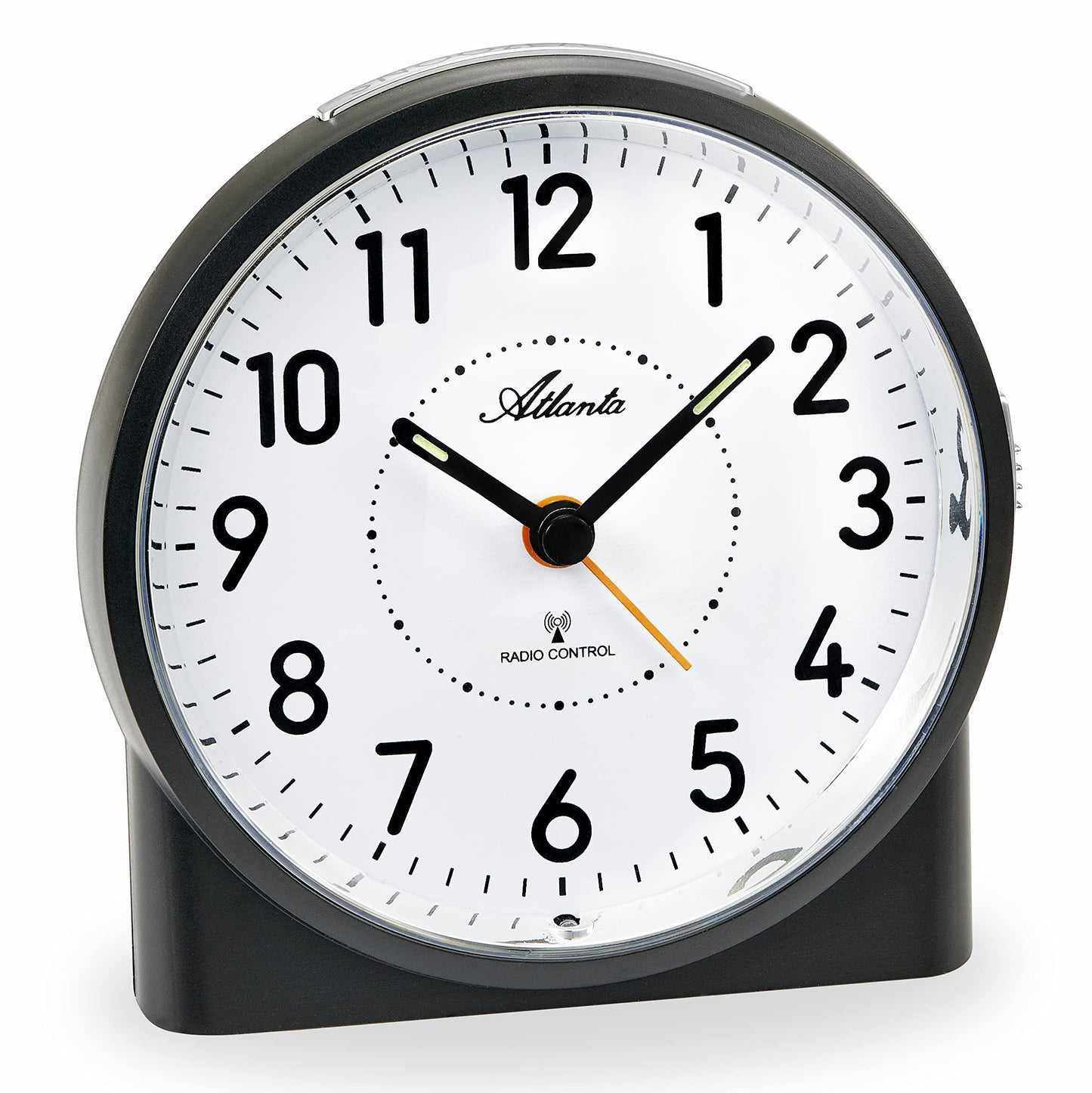 Atlanta Big Analog Alarm Clock with Light Snooze Crescendo Numbers - 1843/7 (Black)