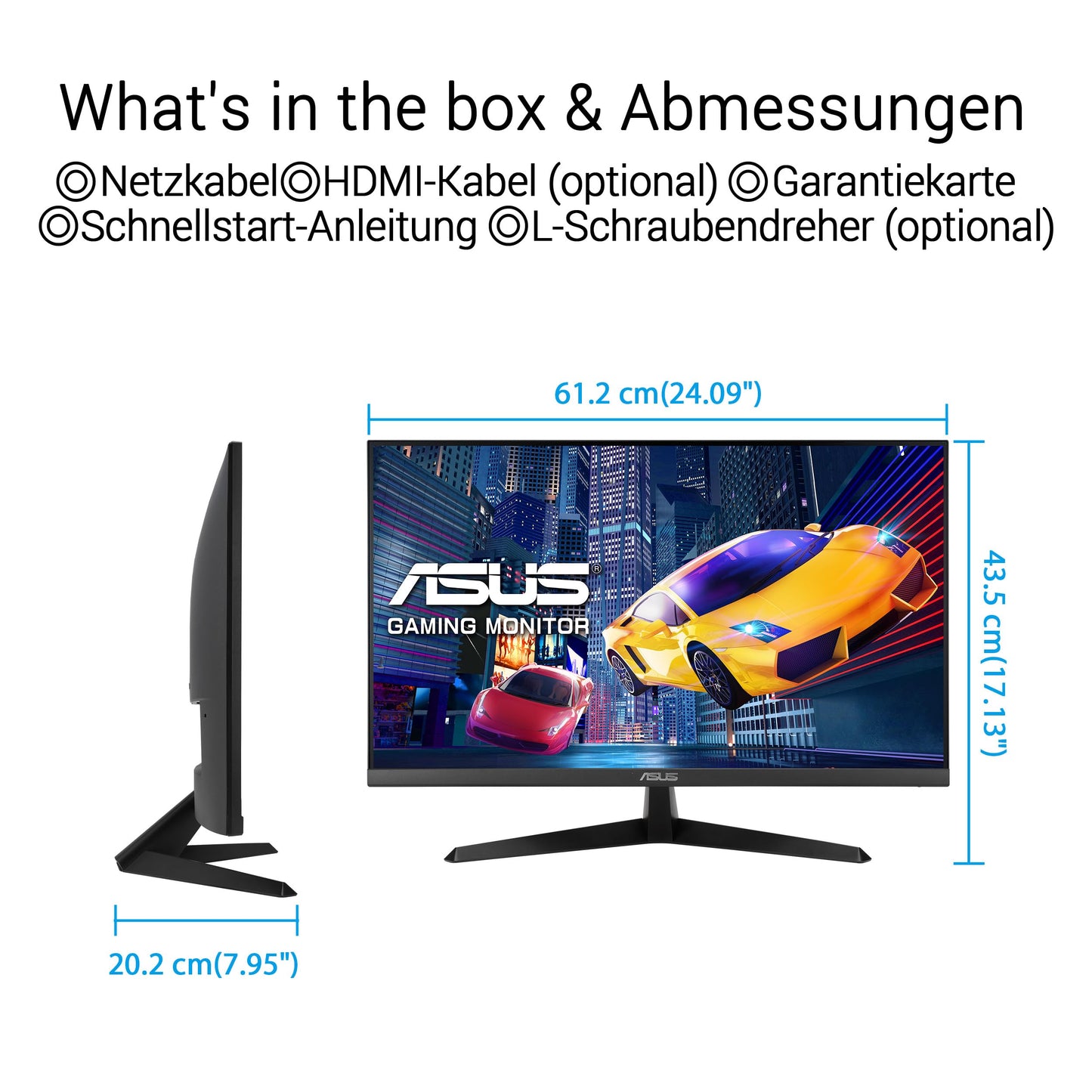 ASUS Eye Care VY279HGR - 27 inch Full HD Monitor - 120 Hz, 1ms MPRT, AdaptiveSync, GameFast Input - IPS Panel, Vesa 100x100, 16:9, 1920x1080, HDMI, D-Sub