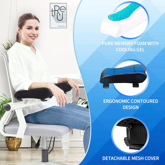 BEAUTRIP Armrest Cushions - Armrest Pads for Arms and Elbows - Ergonomic Armrest Covers for Office Chair, PC Chair, Gaming Chair, Camping Chair (2-Pack)