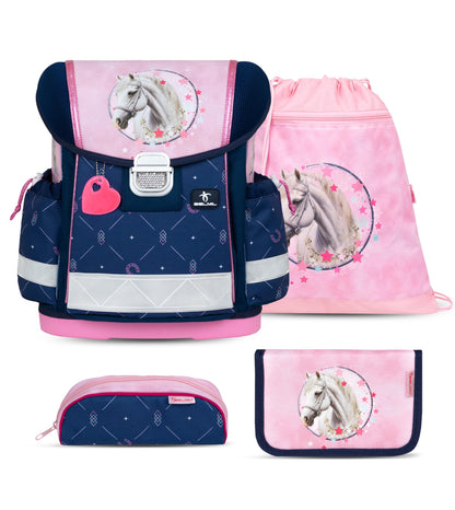 Belmil Classy school bag set 4 pieces (403-13/AG/S) (Amazing Horses)