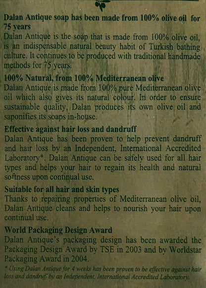 Naturally 100% Pure Olive Oil Soap Dalan Turkish Bath Handmade Turkey X 10 Bars