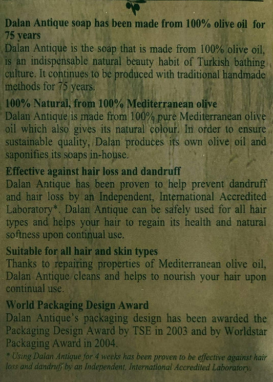Naturally 100% Pure Olive Oil Soap Dalan Turkish Bath Handmade Turkey X 10 Bars