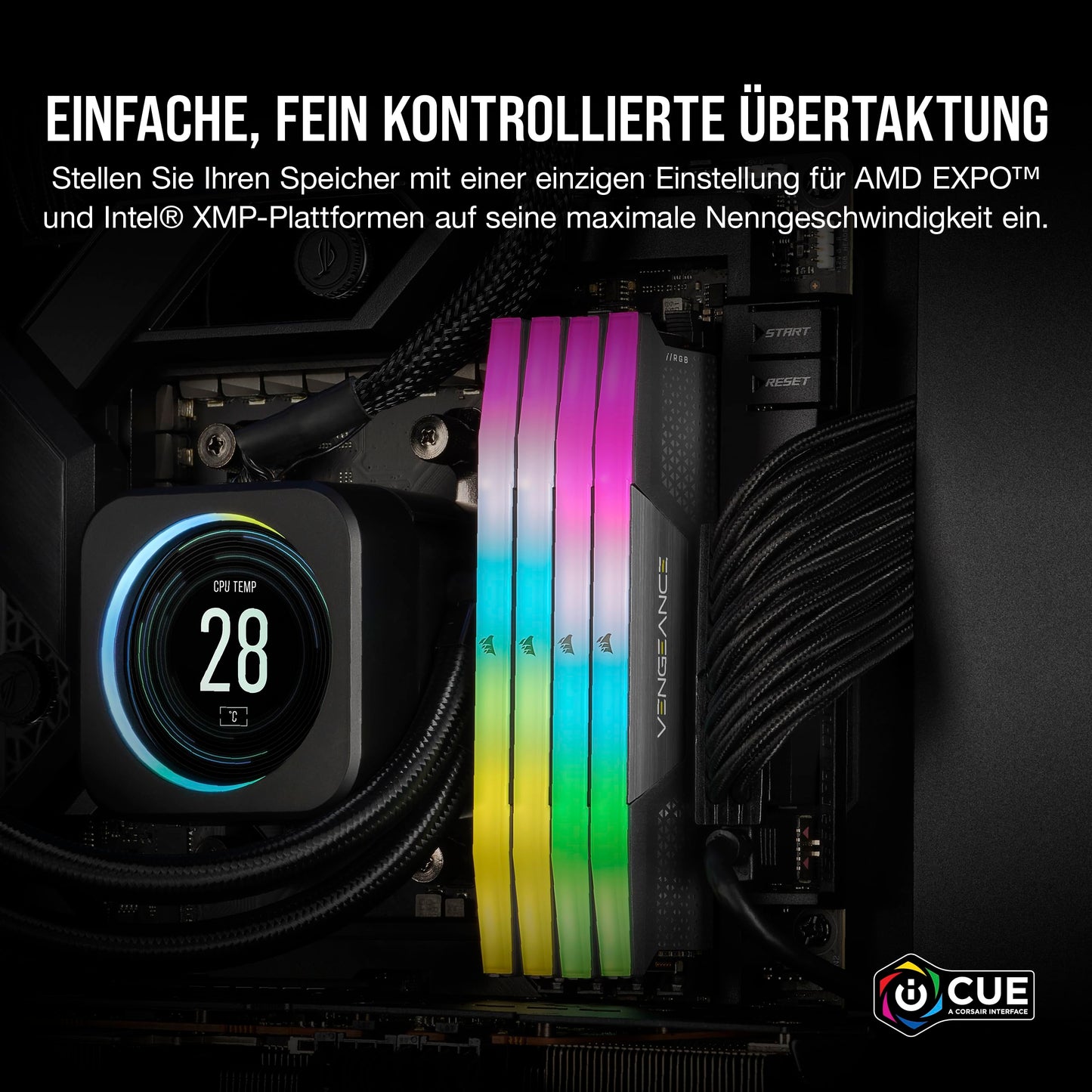 CORSAIR VENGEANCE RGB DDR5 RAM 32GB (2x16GB) 6000MHz CL30-36-36-76 1.40V AMD EXPO Intel XMP 3.0 Desktop Memory – Gray (CMH32GX5M2B6000Z30K)