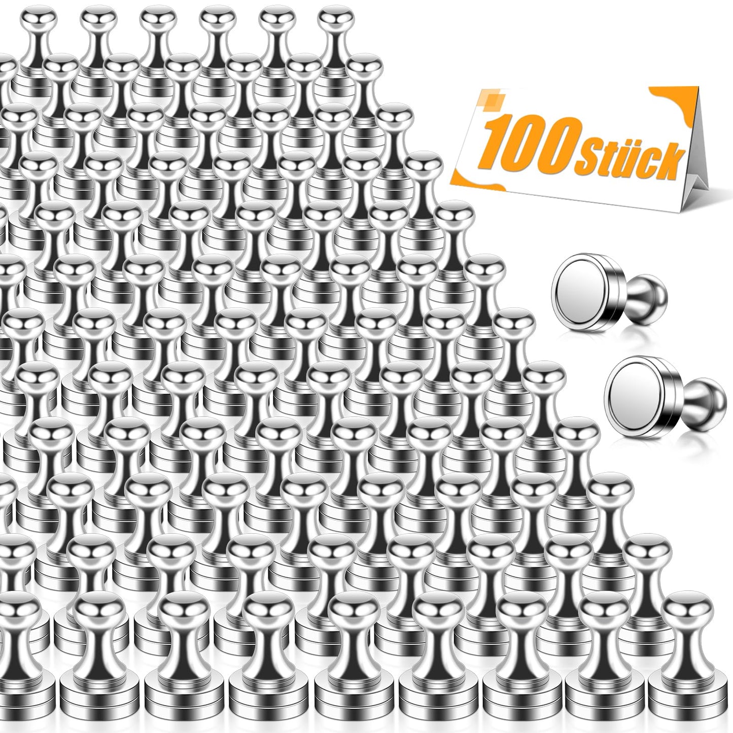 100pcs Strong Neodymium Magnets N52 - Mini magnet for refrigerator, magnetic board, cone magnets, pegboard, bulletin board, whiteboard