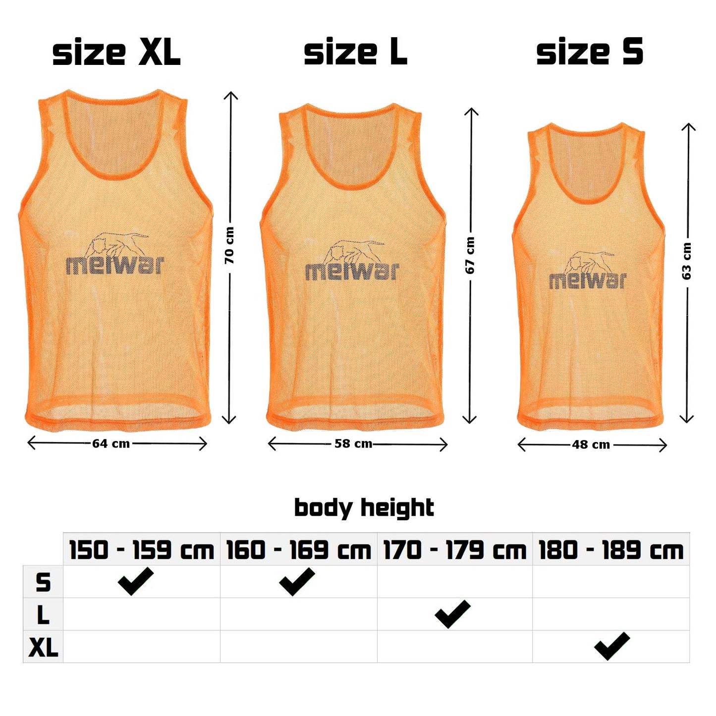10-pack training vests - Size M/L - Orange