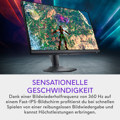 Alienware AW2724HF 27-inch Full HD (1920x1080) Gaming Monitor, 360Hz, Fast IPS, 0.5ms, AMD FreeSync Premium, VESA AdaptiveSync, 99% sRGB, HDR 10, 2x DisplayPort, HDMI, 5x USB, 3 Year Warranty.