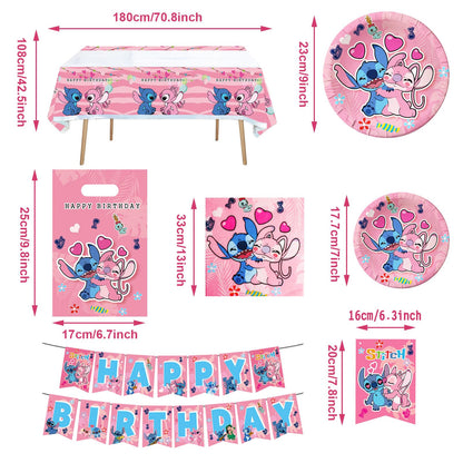 75 piece birthday decorations, children birthday decor, girl birthday decorations, party supplies set with plates, banner, napkins, balloons, cake topper, invitation card, foil balloon.