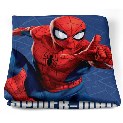 Disney Spiderman web fleece blanket, throw, super soft, bedding, gift for boys and kids, Marvel Hero.