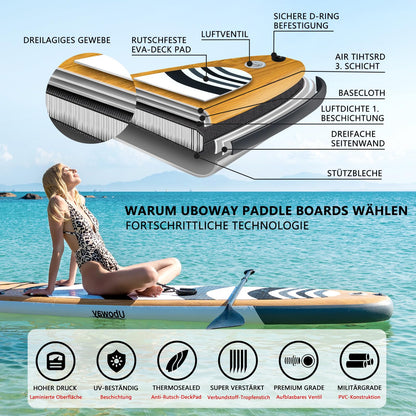 Inflatable Stand Up Paddling Board Surfboard SUP Board 320 * 81 * 15 cm 200KG made of 2600GSM PVC woven mesh fabric and PVC coated fabric.
