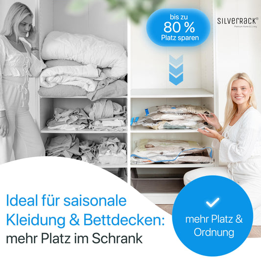 SilverRack vacuum bags for comforters [6 pack] in (90x130 cm) - pillow vacuum bags - storage vacuum bags for clothes - vacuum bag vacuum cleaner