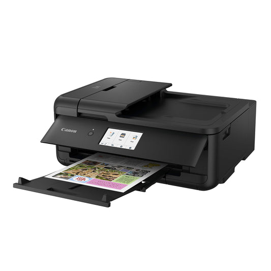 Canon PIXMA TS9550a printer color inkjet multifunction device for DIN A4 A3 (printer A3, scanner, copier, 5 separate inks, WLAN, LAN, print app, 2 paper feeders, duplex printing) black