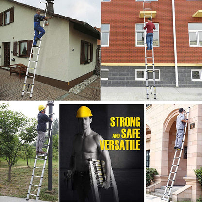 Multipurpose ladder 5m telescopic ladder aluminum folding ladder non-slip extendable sturdy step ladder 150 kg/330 lbs capacity