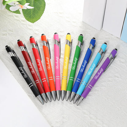 Tenare 20pc Lucky Pen Black Ink Ballpoint Pens with Touchpen Inspirational Printed Ballpoint Pens for Exam High School Encouragement Recovery Colleagues Families (Vibrant Colors)