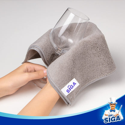 MR.SIGA Microfiber Cleaning Cloth, All-Purpose Microfiber Towels, Streak-Free Cleaning Cloths, 12 Pack, Gray, Size 32 x 32 cm