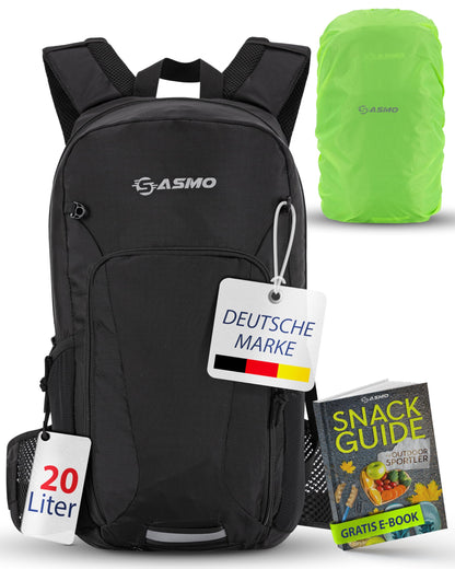 SASMO® Bike backpack 20l with thermal compartment & helmet net | MTB backpack | Bike backpack - incl. rain cover & phone pocket | Hydration pack bike backpack for men & women