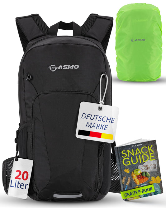 SASMO® Bike backpack 20l with thermal compartment & helmet net | MTB backpack | Bike backpack - incl. rain cover & phone pocket | Hydration pack bike backpack for men & women