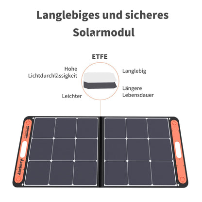 Jackery SolarSaga 100 foldable solar panel for Explorer 500/1000 Pro/1500 Pro - solar charger with 2 x USB port - 100W outdoor solar generator for camping and garden.