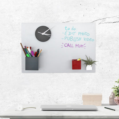 KalaMitica magnetic board - chalkboard magnetic, magnetic bulletin board for all types of magnets - silver - 56x38 cm