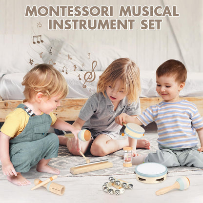 Musical instruments for kids, children's toys from 2 years, wooden toys, baby drum set, kids drum, percussion musical instruments, baby Montessori toys from 3 years.