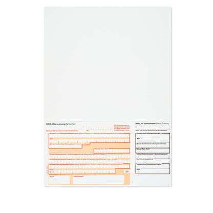 1000 transfer forms SEPA payment slip A4 bottom left 732111 quantity selectable
