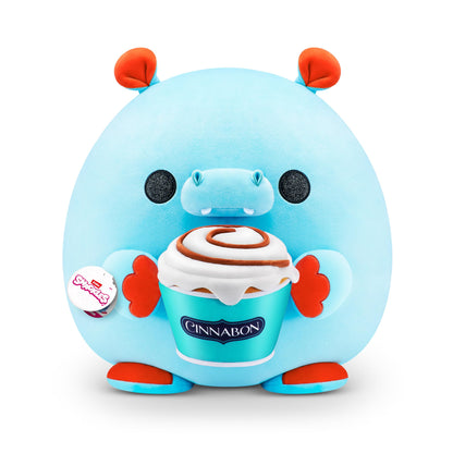 Snackles Super Sized 14 inch (Cinnabon) by ZURU Cuddly Squishy Comfort 14 inch plush with licensed snack brand accessory, Mother's Day gift