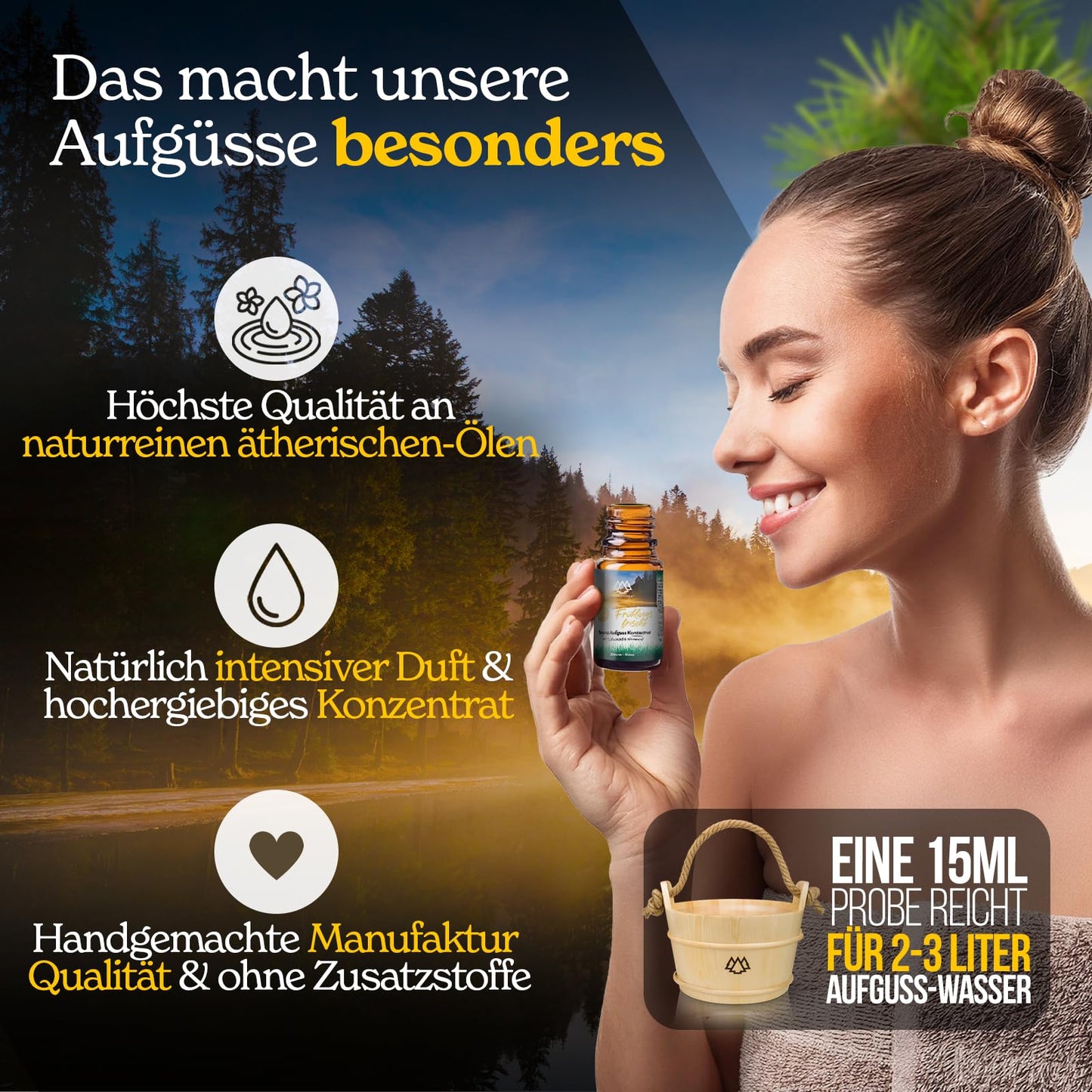 NORDHOLZ® Sauna infusion discovery box 24x15ml [#1-#48 PURE ESSENTIAL OILS] Sauna infusion - sauna infusion from Franconia - sauna accessories