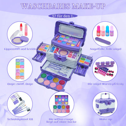 Children's makeup set girls toy gifts - Kids Washable Makeup Case, Makeup Kids Make Up Set Games, Toys for Girls Christmas Birthday Gifts for Girls 4 5 6 7 8 9 10 11 years