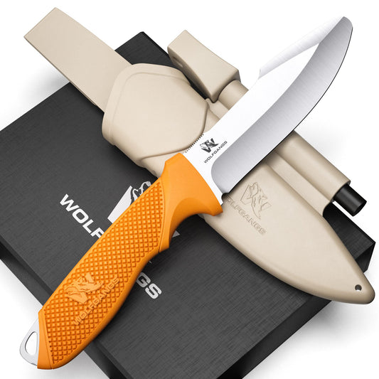 Wolfgang's W-KIDS - Carving knife for children with sweet children's knife license - Outdoor children's knife set with sheath and fire steel - THE children's carving knife for their first big adventure