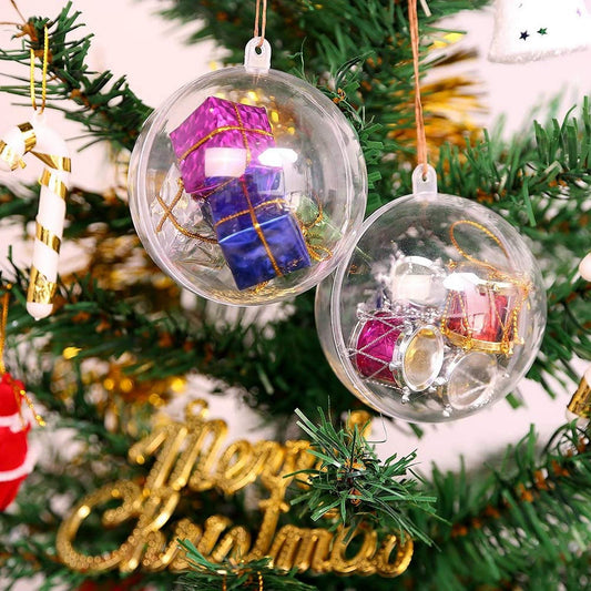 Acrylic balls 20 pieces Christmas ball clear DIY transparent ornament for seasonal decor, wedding decor, Christmas tree hanging ball (10 cm)