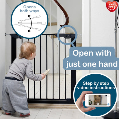Baby Dan 60116-2696-02-88 Door Guard, 1 pressure mount, for doors or stairs, 73.2 x 71.8 x 5 cm, black