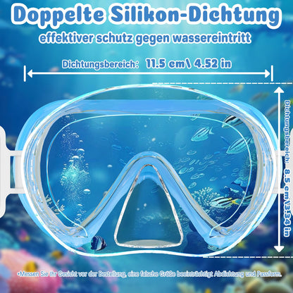 COOLOO Kids Diving Goggles with fabric strap, Swim Goggles for Boys Girls Teens, 【Patent】 Snorkel Mask 180°Panoramic HD Anti Fog Anti Leak Diving Mask for 4-16 years