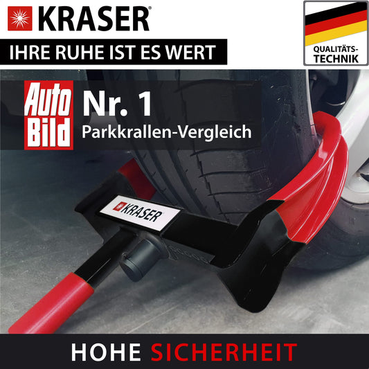 KRASER KR820 High Security Wheel Clamp for Caravan, Award-winning Wheel Lock with Anti-Drill Lock, Wheel Clamp, Theft Protection Universal for Cars, Motorhomes, Trailers, Motorcycles