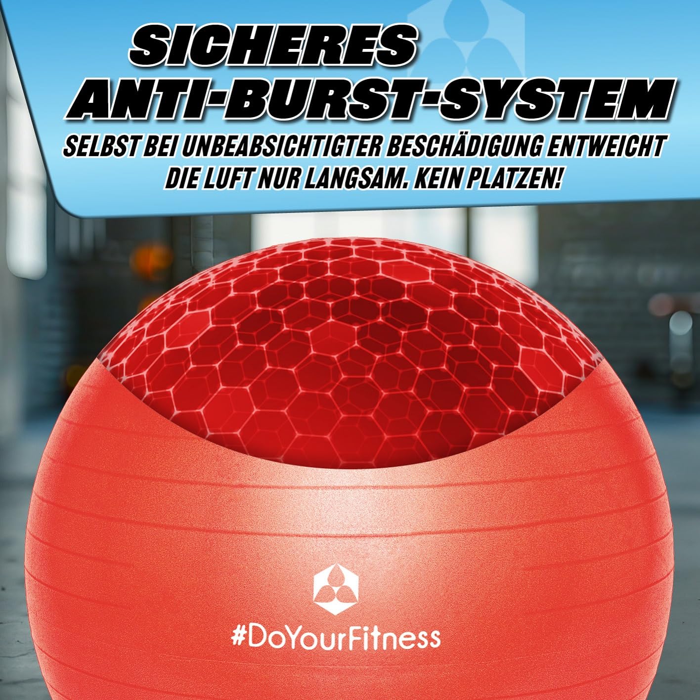 #DoYourFitness Gymnastic Ball with Ball Pump | Fitness Exercise Ball in 55cm to 85cm | Anti-Burst | Exercise Ball for Yoga, Pilates, Gym, Office & Pregnancy | Fitness Ball & Balance for Core Training