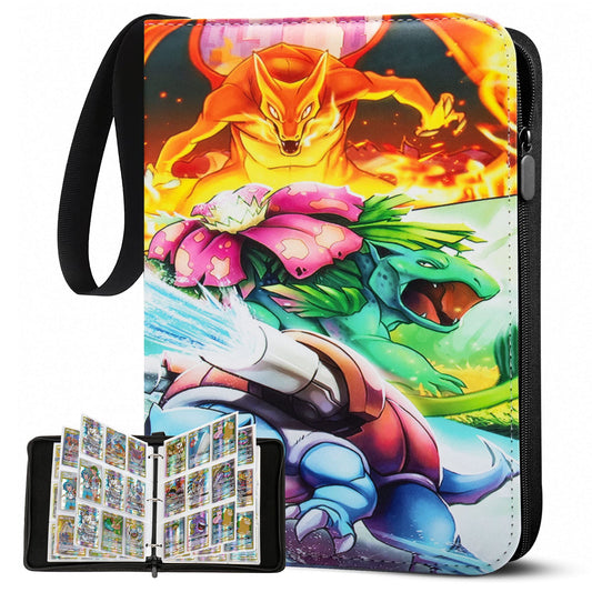Pokemon card collector's album, 50 pages, holds up to 900 cards. Portable, waterproof PU card holder suitable for Ninjago cards.