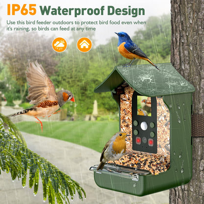 Cozion birdhouse with camera, 1080P HD birdhouse camera, night vision bird feeder, automatic video/photo recording of birds. Bird feeder with camera 32GB.