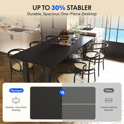FLEXISPOT Tabletop 120x60 cm, 25 mm thick – Single-piece desktop, DIY office desk surface – Ideal for height-adjustable desks (Black)