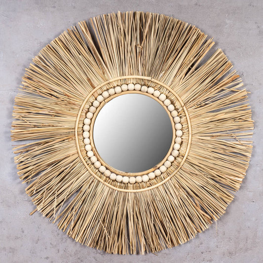 levandeo mirror seagrass Ø 55cm wall mirror round hallway mirror wall decor boho decor boho style boho chic natural