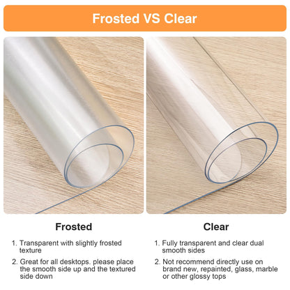 PUEAZU Desk Pad Transparent, 80x40x0.15cm Clear Large Desk Mat Transparent PVC Desk Pad Non-Slip Waterproof Table Mat Table Protector for Office Home