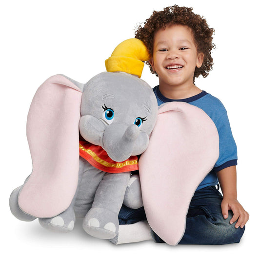 Disney Store Large Plush Dumbo, 58 cm, iconic sitting figure with embroidered details and 3D ears, suitable for all ages.