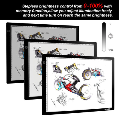 A3 LED Light Pad Lightbox with USB Cable Copy Board for Drawing Painting Sketching Animation Copying.