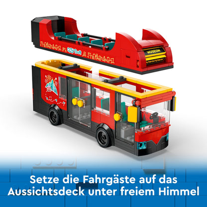 LEGO City Double Decker Bus, Double Decker Toy Bus, Vehicle Playset for boys and girls aged 7 and up, includes 5 figures, including one baby in a stroller 60407